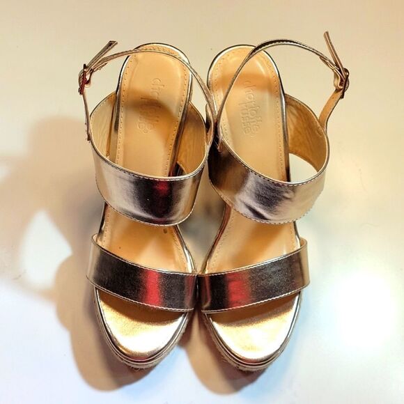 BRAND NEW CHARLOTTE RUSSE CORINNA OPEN TOE WEDGE ANKLE STRAP SANDAL - Picture 2 of 15